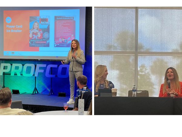 Maribeth Kuzmeski speaking at NACDA on NIL strategies