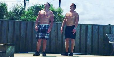 Austin & Mitch training at the beach