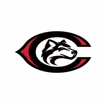 Husky wolf head inside a stylized letter C logo.