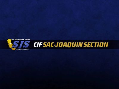 Logo for CIF Sac-Joaquin Section with bold text on a blue background.