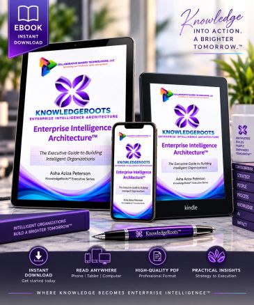 Ebook and digital devices displaying Enterprise Intelligence Architecture by KnowledgeRoots