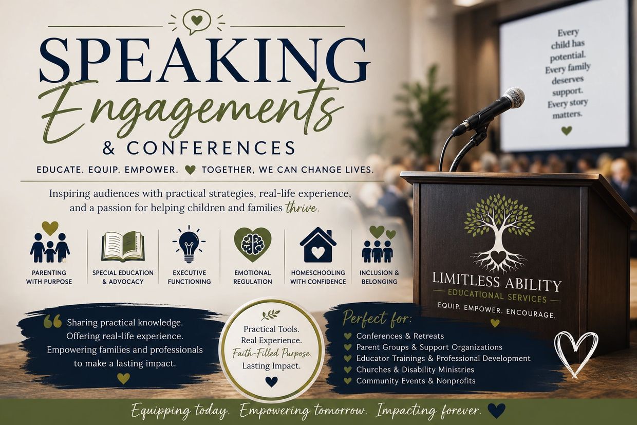 Promoting speaking engagements focused on empowering families and professionals with practical tools and faith-filled purpose.
