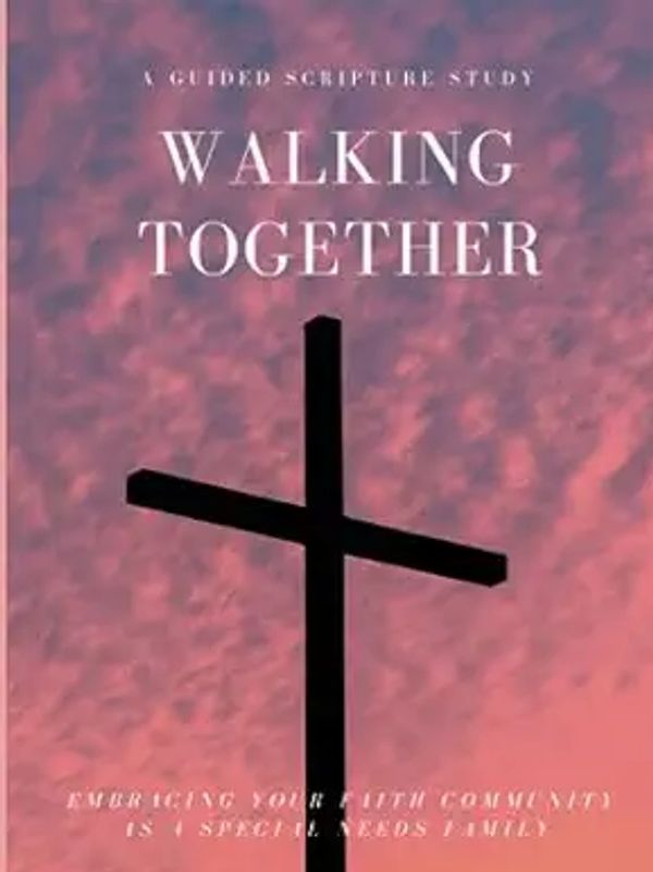 A cross silhouette against a colorful sky with scripture study title.