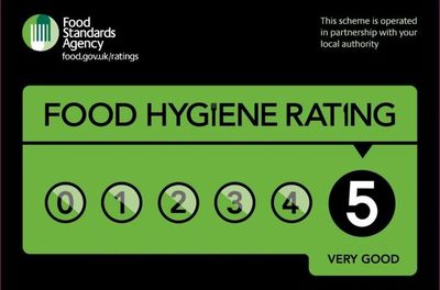 Food hygiene rating certificate - 5 stars