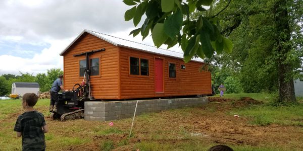 The cabin squared and attached
Positioned by what they call the Mule 