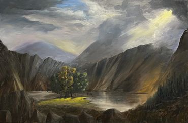 High in the Tetons, 30" x 20"