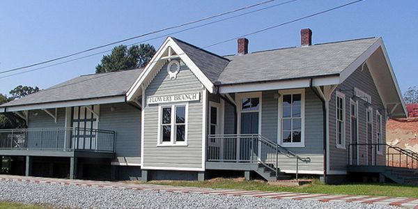 The Yard behind the depot is the home of the Flowery Branch Farmers Market