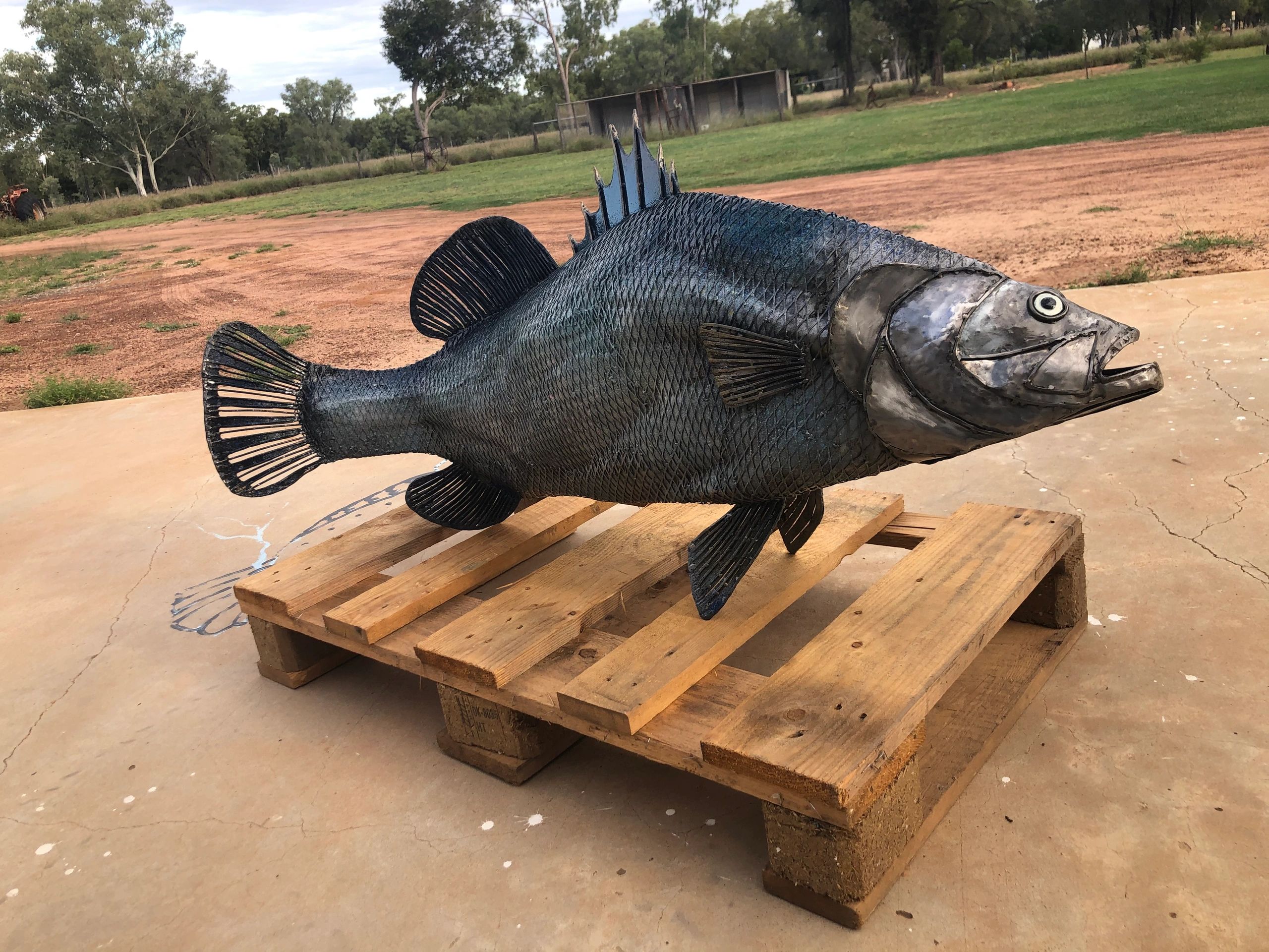 Finished barramundi sculpture