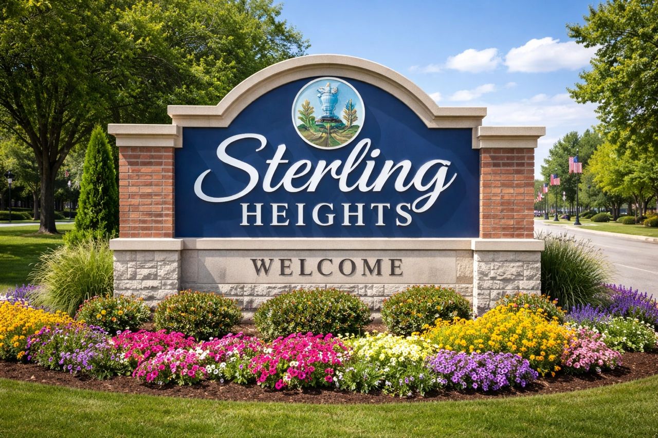 Sterling Heights MI Neighborhood Welcome Sign