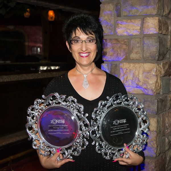 Linda with her 2014 Zonie Awards!