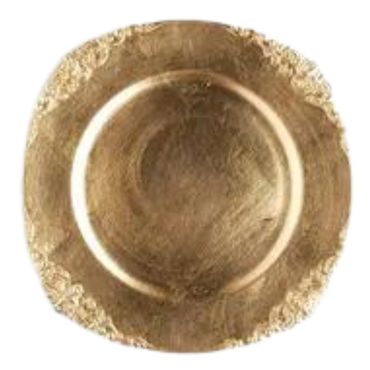 GOLD ACRYLIC  BAROQUE CHARGER PLATE