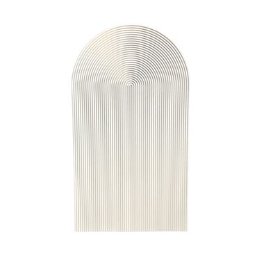 WHITE ROUNDED WOOD RIPPLE ARCH