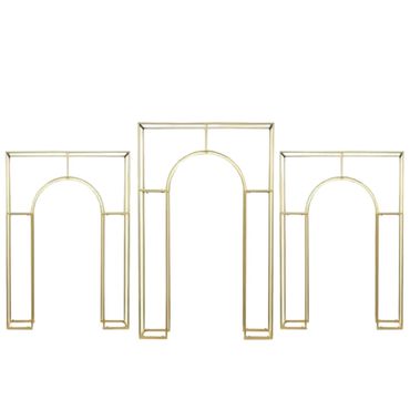 SET OF 3 SQUARE ROUNDED ARCHES
7FT, 9FT
*AVAILIBLE IN GOLD, SILVER, BLACK, WHITE 