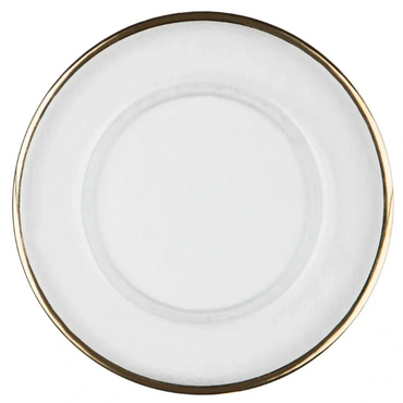 GOLD RIM GLASS CHARGER PLATE
