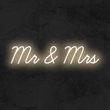 Mr and Mrs neon sign
