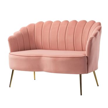 PINK VELVET SHELL LOVESEAT