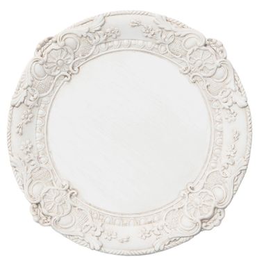 ANTIQUE WHITE ACRYLIC CHARGER PLATE