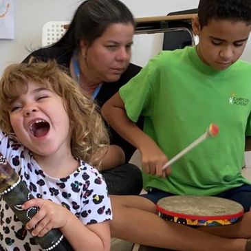 Kids playing with instruments and having fun!