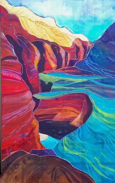 Fun Up Ahead 
Acrylic on canvas  36" x 24" 
$1500