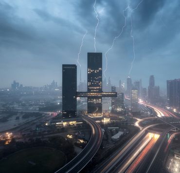 One za'abel rare lightning shot. Dubai lightning photo by ahmad alnaji