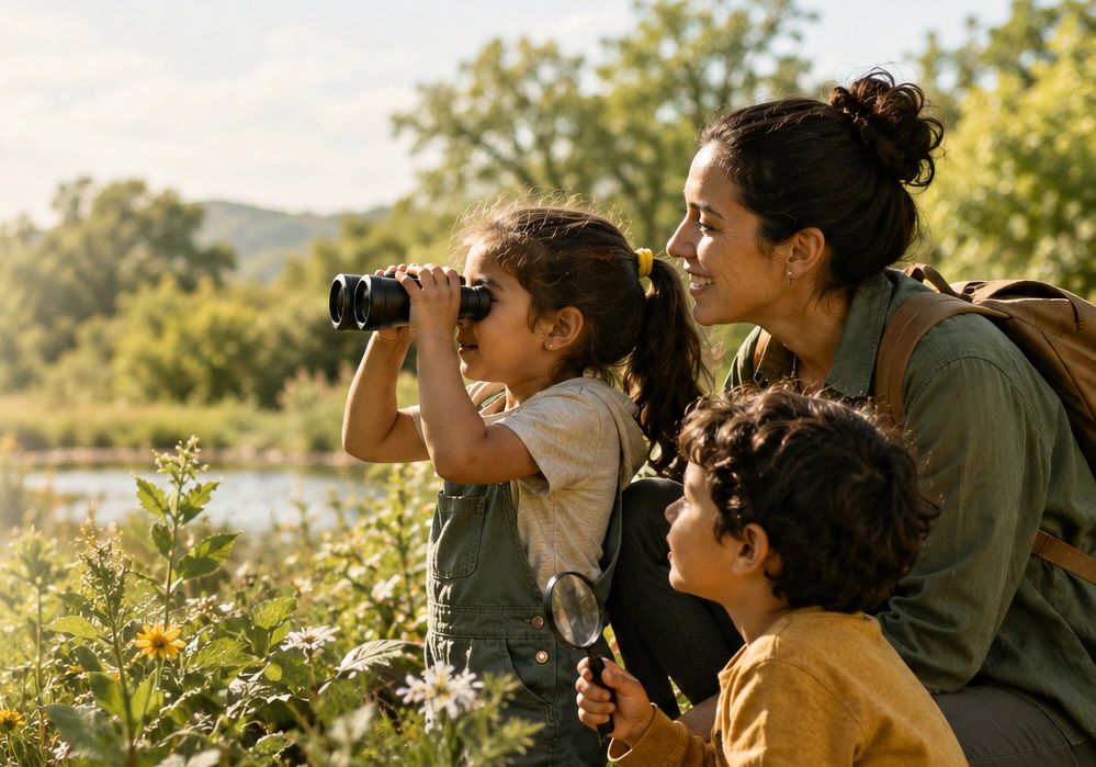 Children discovering the world