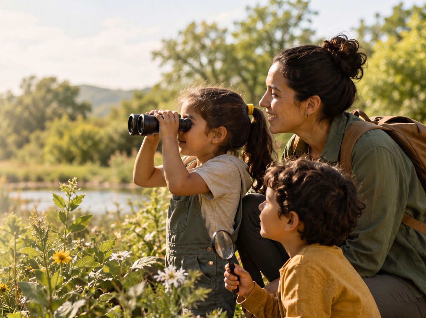 Children exploring nature