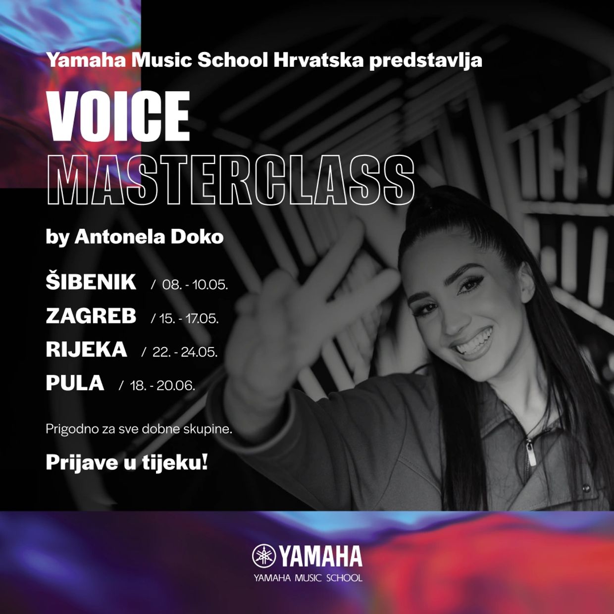Yamaha Music School Croatia presents a voice masterclass with Antonela Doko in multiple cities.