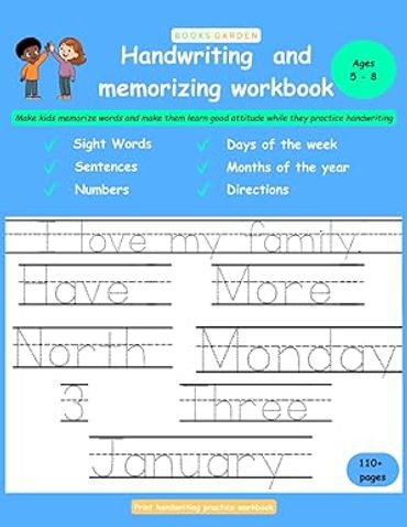 Handwriting and memorizing workbook: Make the kids memorize important words an make them learn good 