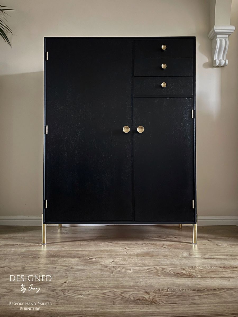 Black and gold drinks cabinet deals