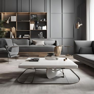 Elegant office coffee table enhancing collaborative workspace 