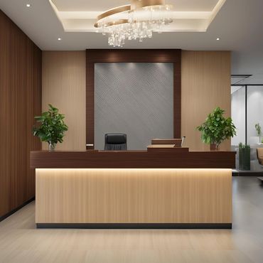 Designer furniture transforming reception area 