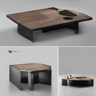 Sleek modern coffee table in professional office setting 