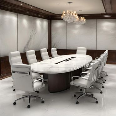 Luxury conference room furniture with marble boardroom table and executive chairs by Aays Solutions.
