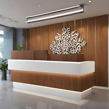 Professional reception furniture reflecting brand image 