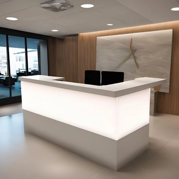 Sophisticated reception furniture welcoming guests 