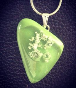 My 1st ever piece of Memorial Jewellery Encasing cremation Ashes within Glass. 