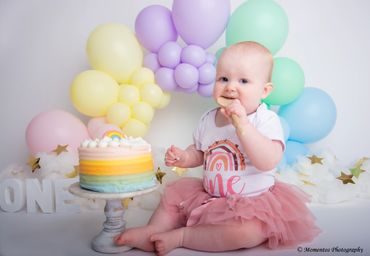 rainbow cake smash photo