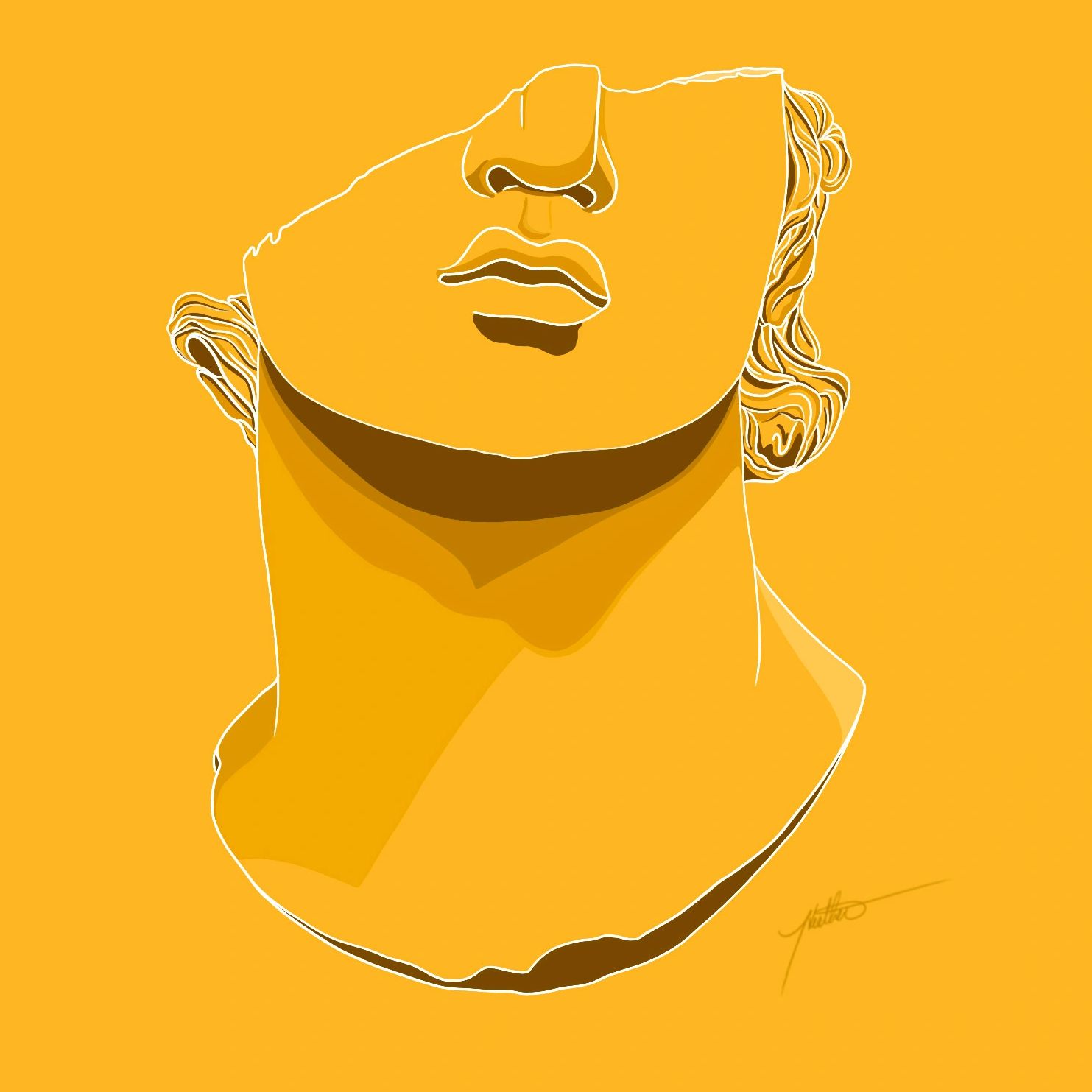 Metropolitan Museum of Art-antiquity-ancient-yellow-head-digital-illustration-drawing-hellenistic