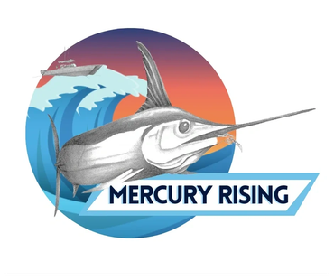 Logo with a marlin fish, ship, and text 'Mercury Rising'.