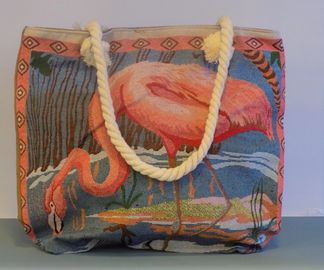  ROPE HANDLE BAG - PINK FLAMINGO 