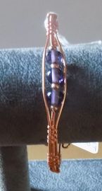 Amethyst WR Copper Cuff Bangle