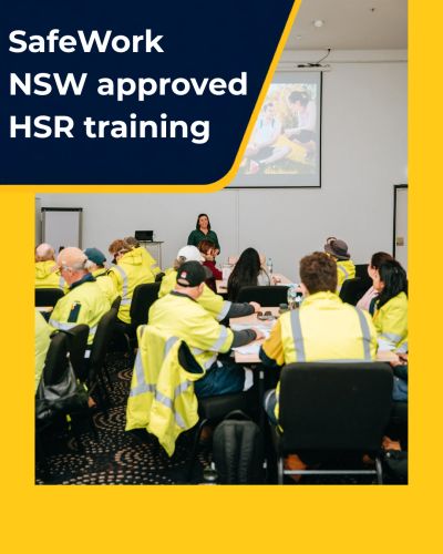 Group attending SafeWork NSW approved HSR training.
