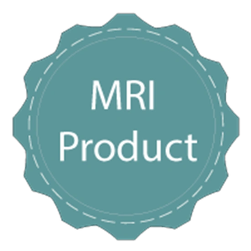 Seal badge with the text 'MRI Product' in white on a teal background.