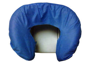 Blue U-shaped travel neck pillow for support and comfort.