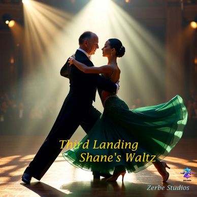 Couple performing an elegant ballroom dance.