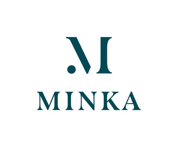 Minimalistic MINKA logo with unique design.