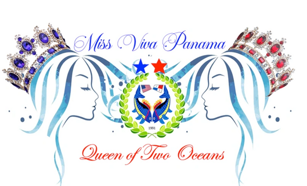 Logo for Miss Viva Panama with two crowned female profiles and a central emblem.