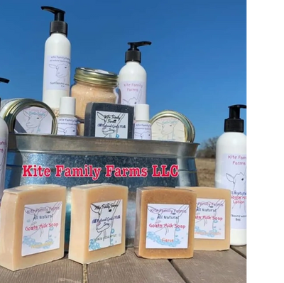VARIETY OF ALL NATURAL SKIN CARE PRODUCTS FROM KITE FAMILY FARMS