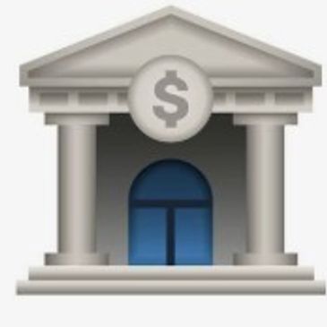 Illustration of a bank building with a dollar sign.