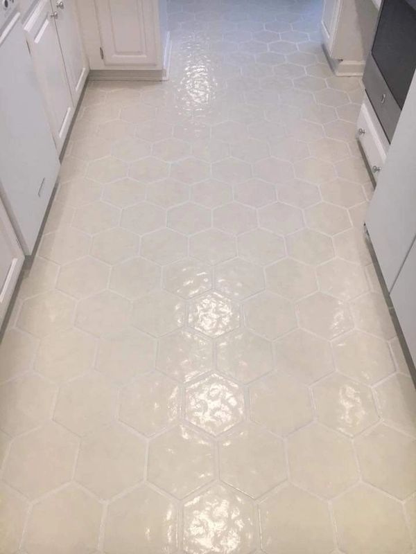 FLOOR AFTER GROUT COLORING, GROUT DYING BY THE GROUT DYER